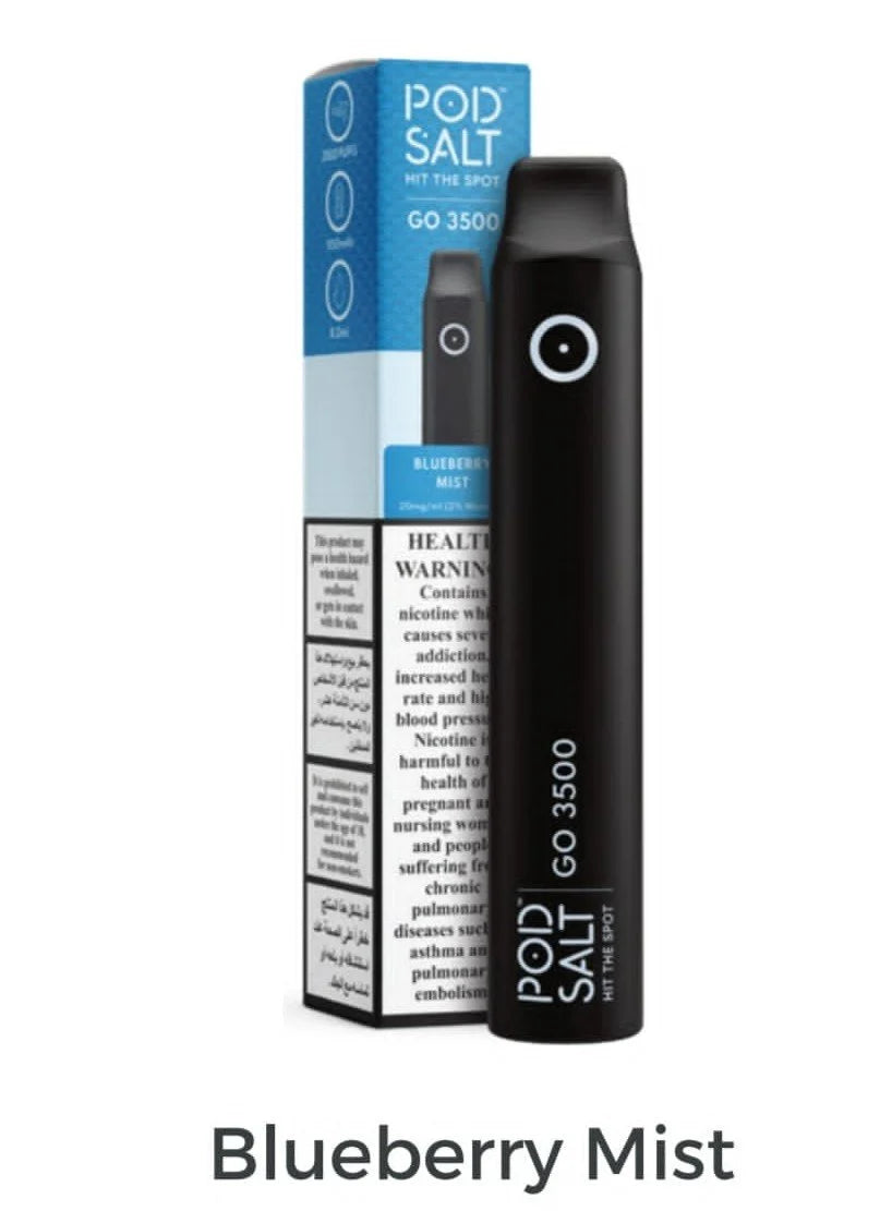 Pod Salt Go 3500 Blueberry Mist disposable vape device