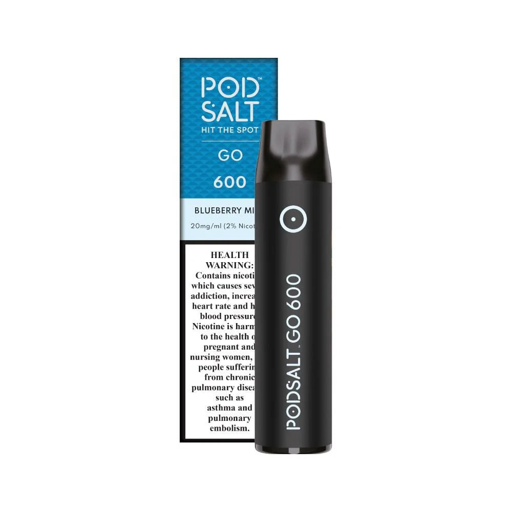 Pod Salt Go 600 Blueberry Mist disposable vape device with box