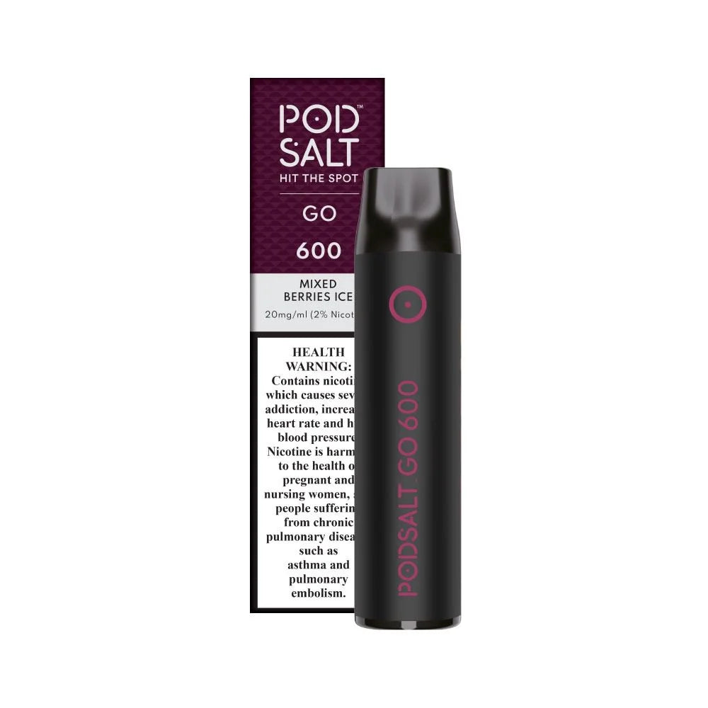 Pod Salt Go 600 Mixed Berries Ice disposable vape device with box