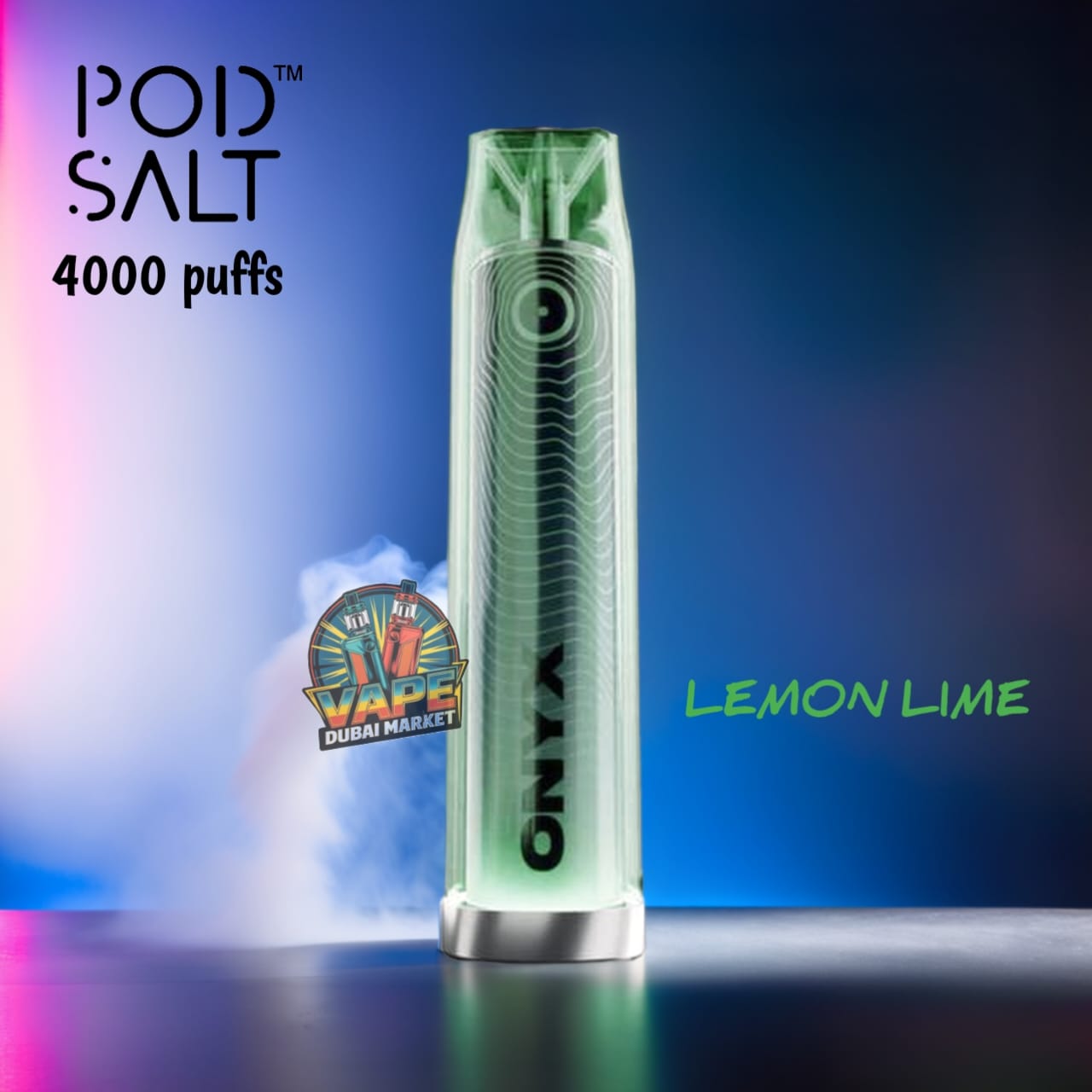 Pod Salt Onyx Lemon Lime disposable vape with 20mg nicotine and smooth flavor Dubai