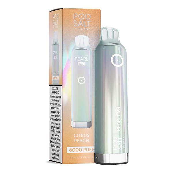 Pod Salt Pearl Bar Citrus Peach – 6000 puffs disposable vape with citrus peach flavor