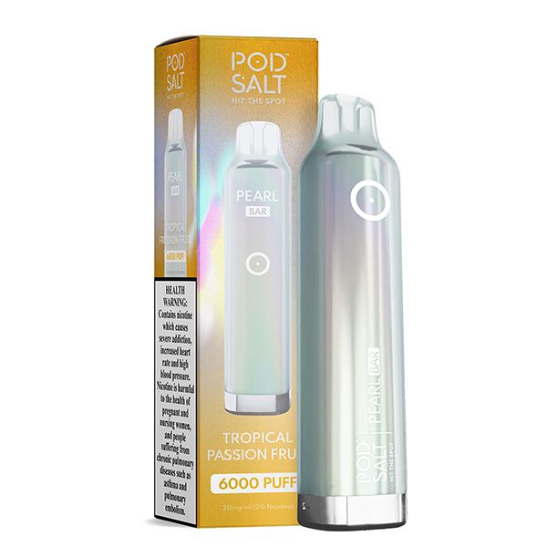 Pod Salt Pearl Bar Tropical Passion Fruit – 6000 puffs disposable vape with passion fruit flavor