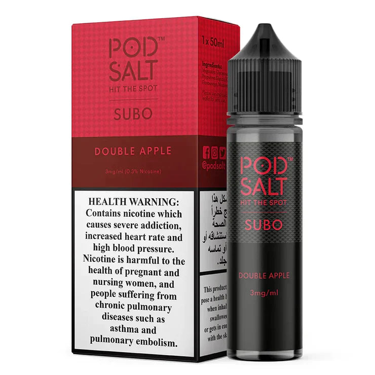 Pod Salt Subo Double Apple 50ml e-liquid bottle and box Vape Dubai Market