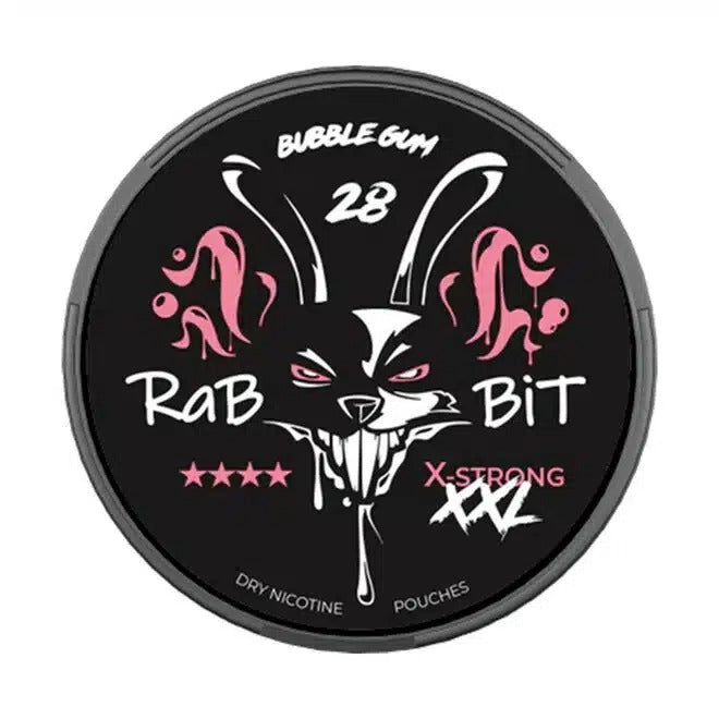 Rabbit nicotine pouches Bubble Gum flavor x-strong XXL can