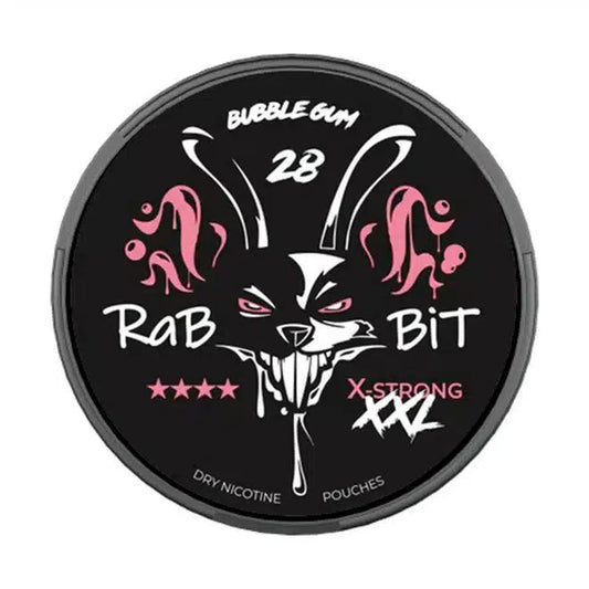 Rabbit nicotine pouches Bubble Gum flavor x-strong XXL can
