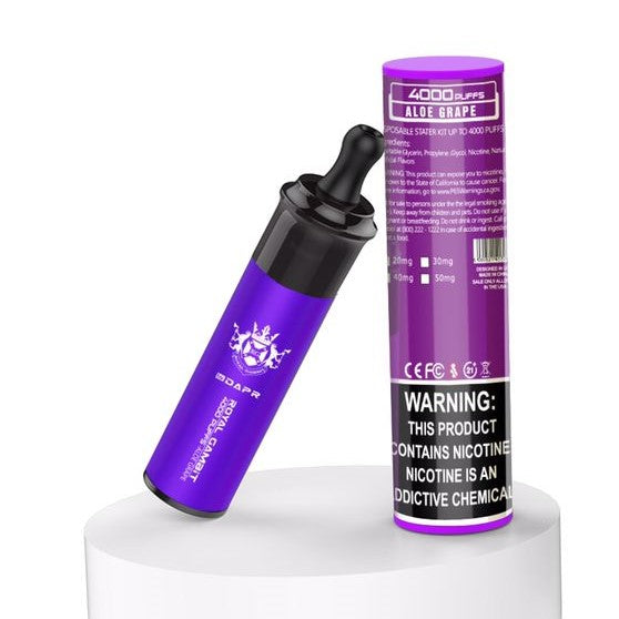 Royal Gambit Aloe Grape disposable vape 4000 puffs with packaging