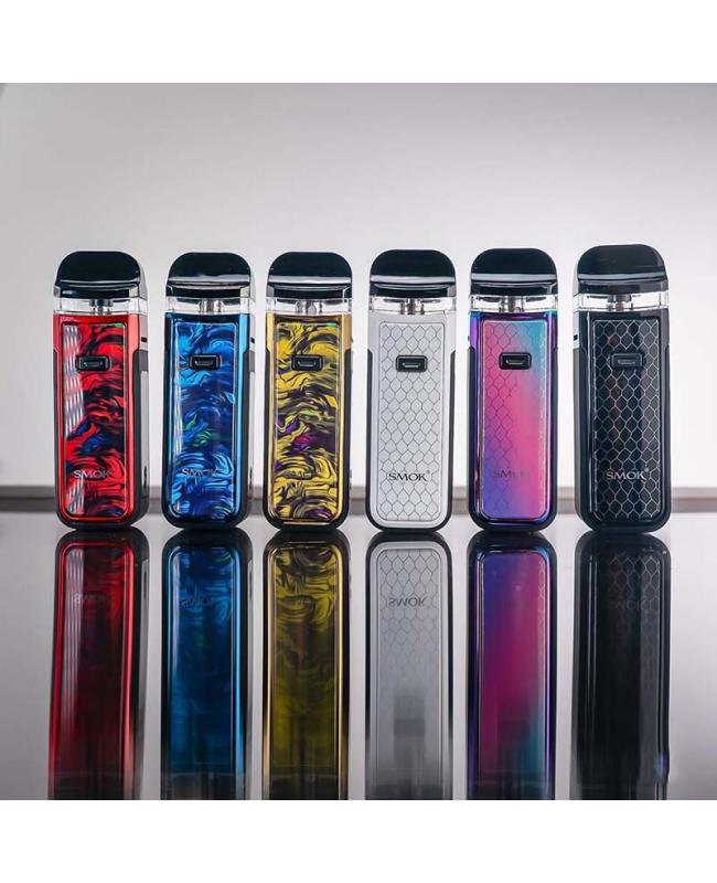 SMOK Nord X Kit six color options standing on reflective surface