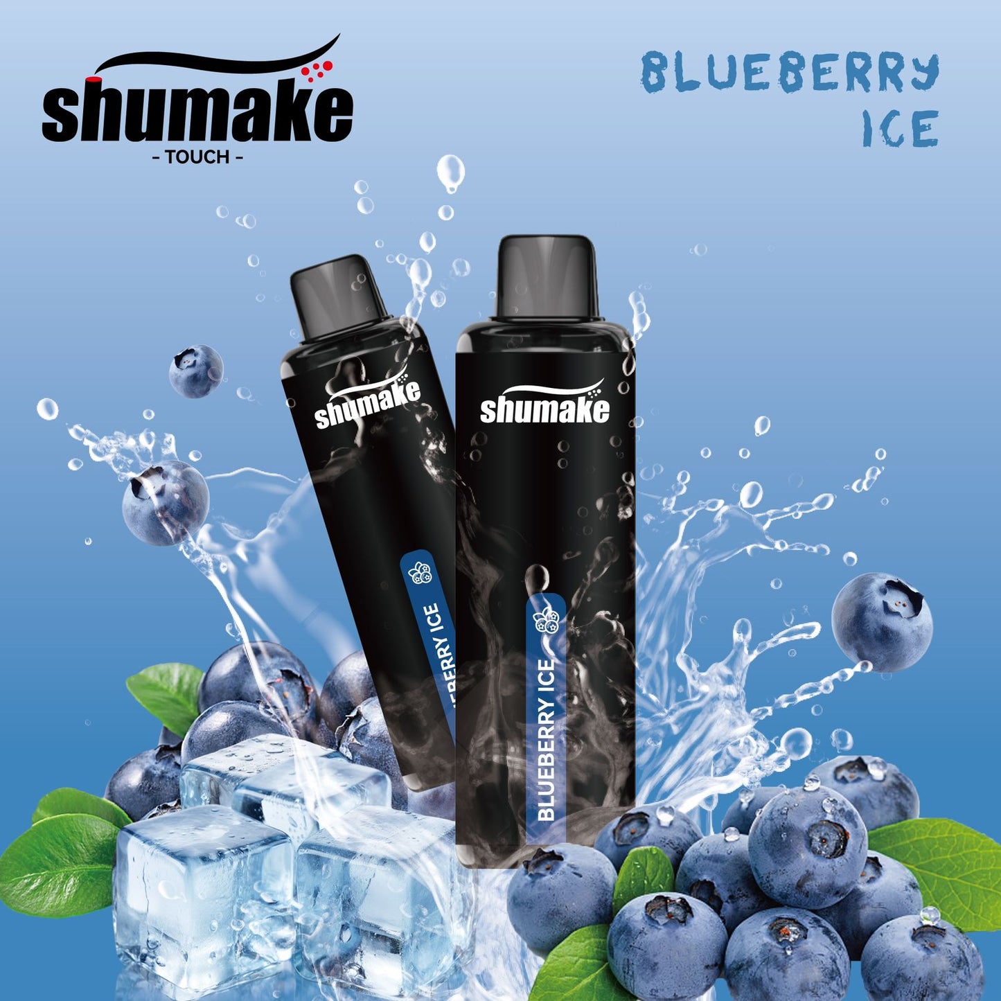 Shumake Blueberry Ice – disposable vape with blueberry ice flavor and ice cubes