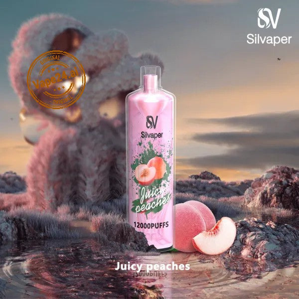 Silvaper Juicy Peaches 12000 puffs disposable vape with peach flavor