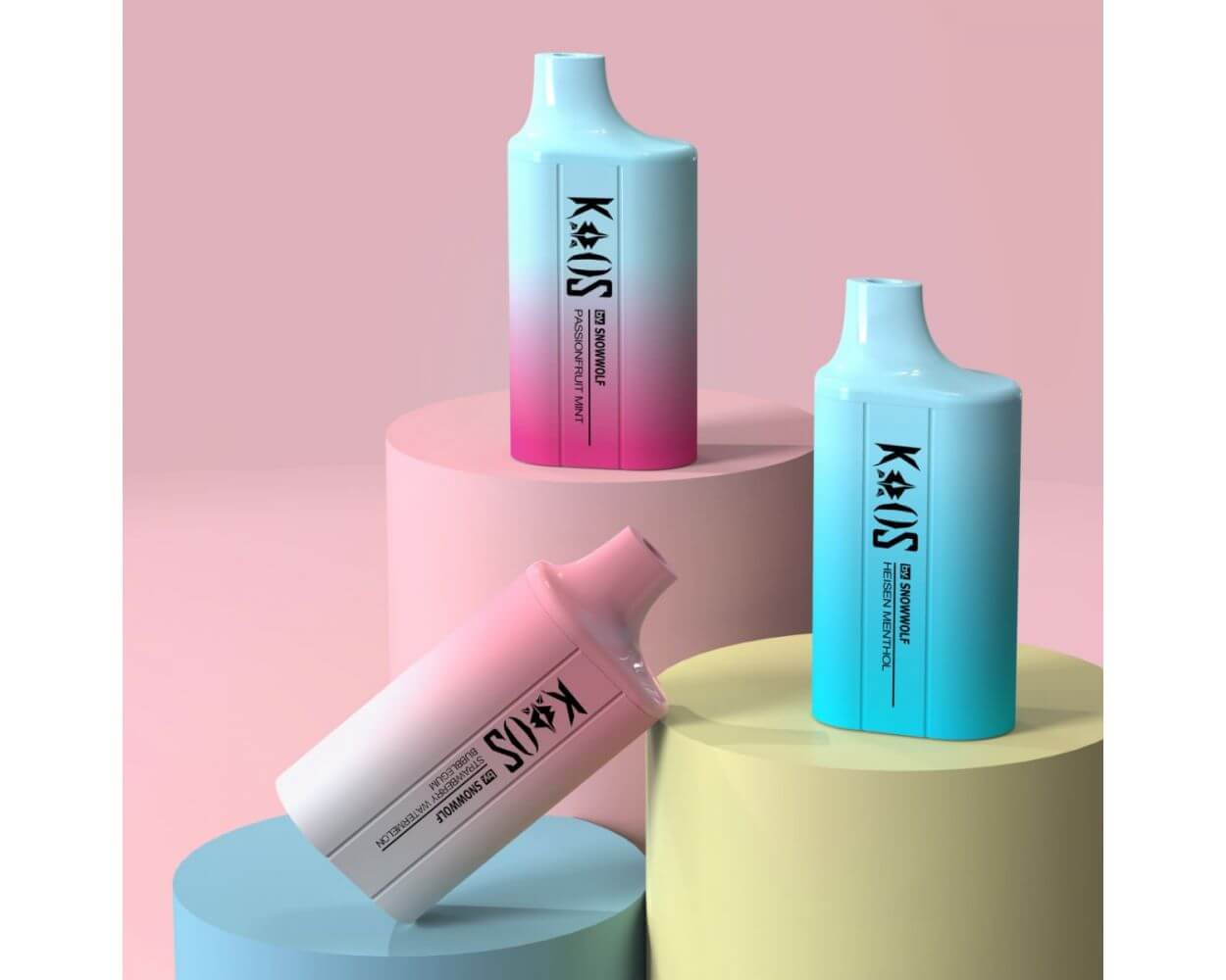 SnowWolf 6000 Disposable Vape With Three Flavors Like Mint, Strawberry, Watermelon.