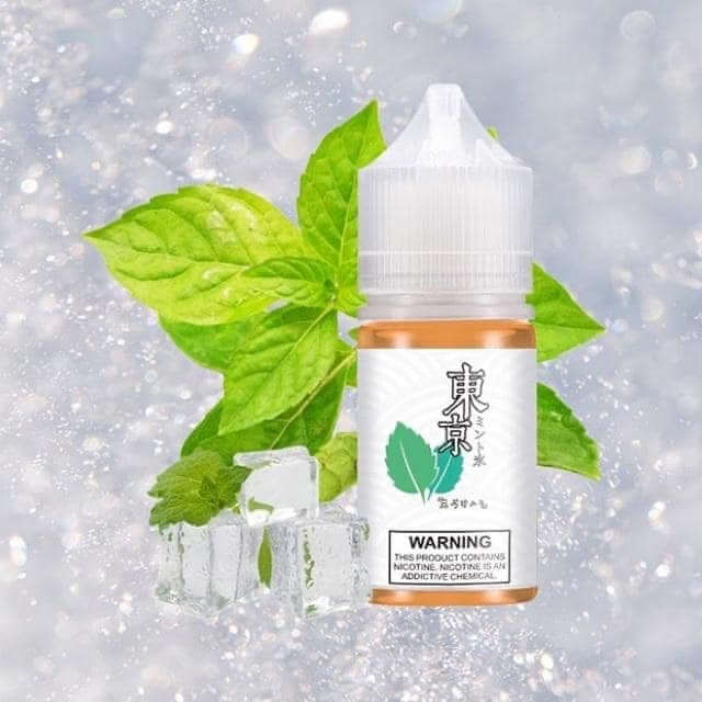 Tokyo Mint Ice e-liquid bottle with mint leaves and ice Vape Dubai Market