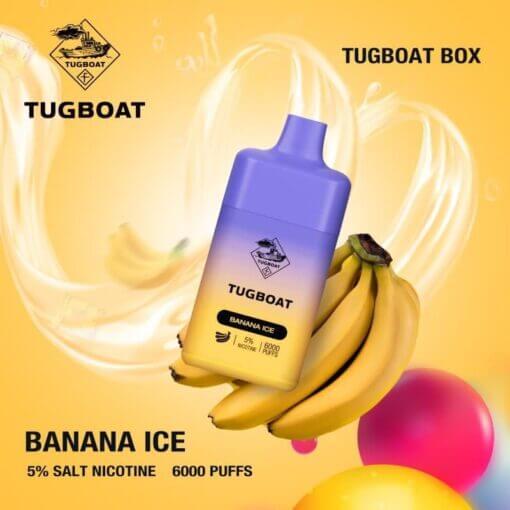 Tugboat Banana Ice – 6000 puffs disposable vape with banana ice flavor, 5% salt nicotine