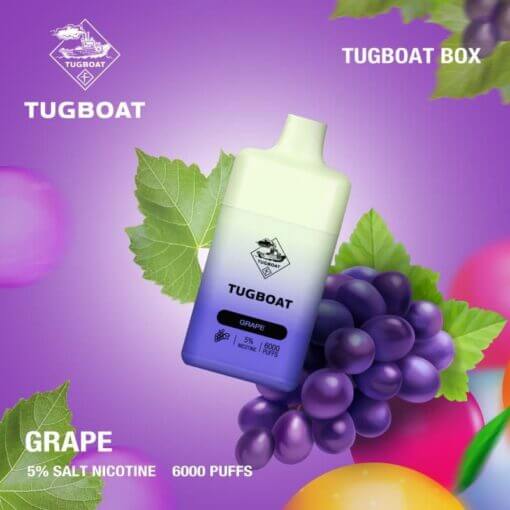 Tugboat Grape – 6000 puffs disposable vape with grape flavor, 5% salt nicotine