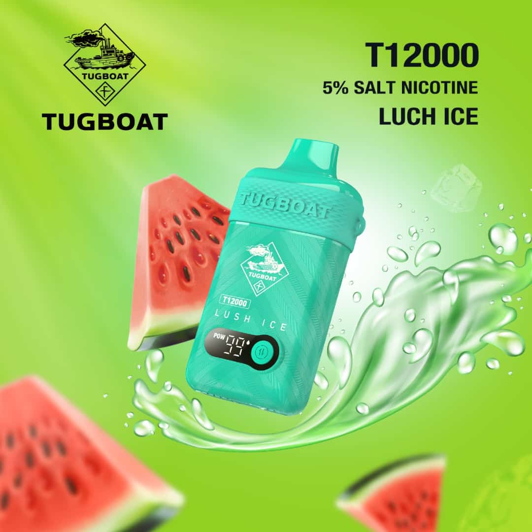 Tugboat T12000 Lush Ice – 12000 puffs disposable vape with lush ice watermelon flavor