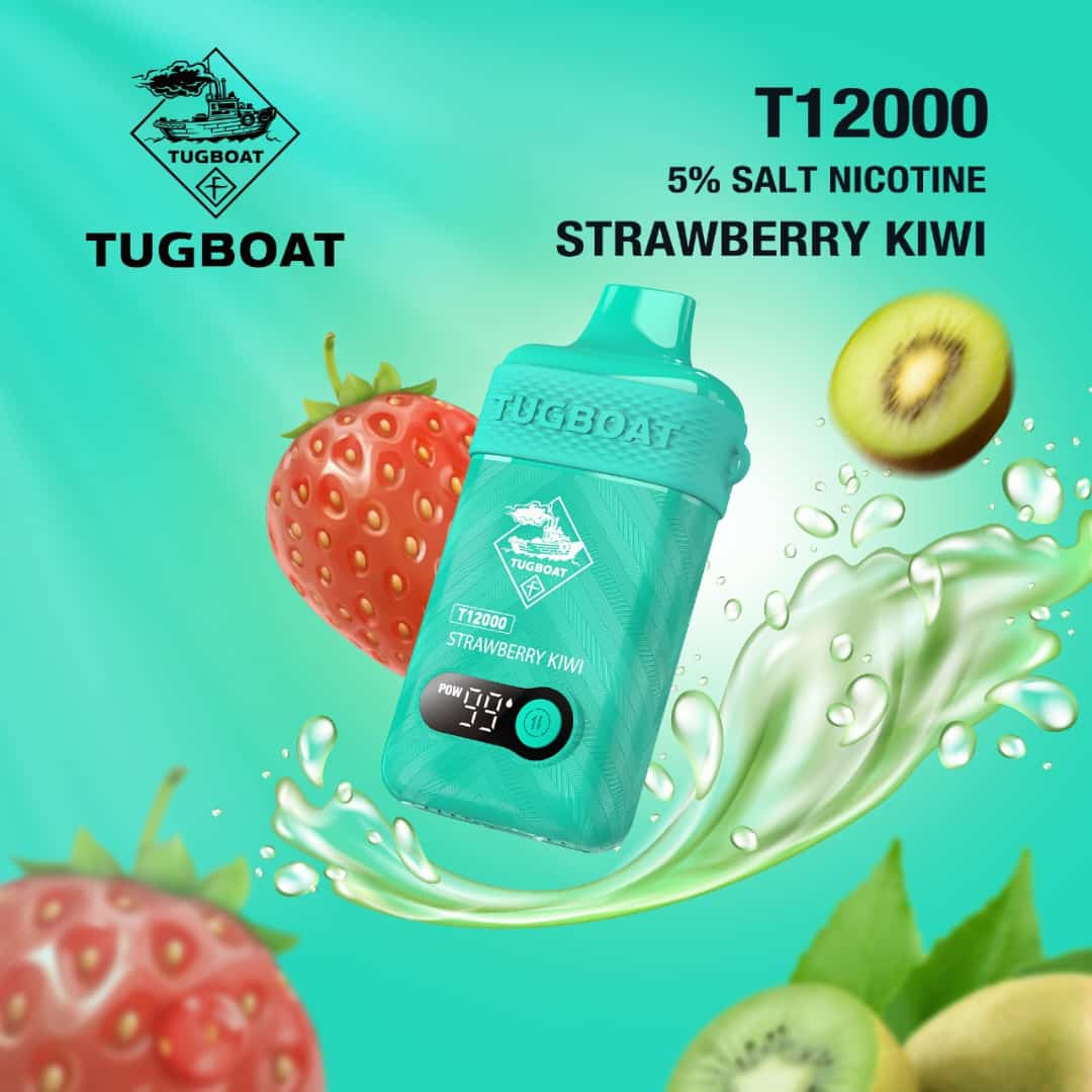 Tugboat T12000 Strawberry Kiwi – 12000 puffs disposable vape with strawberry kiwi flavor