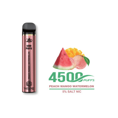 US Vape Peach Mango Watermelon disposable vape 4500 puffs with fruit and 5% salt nic