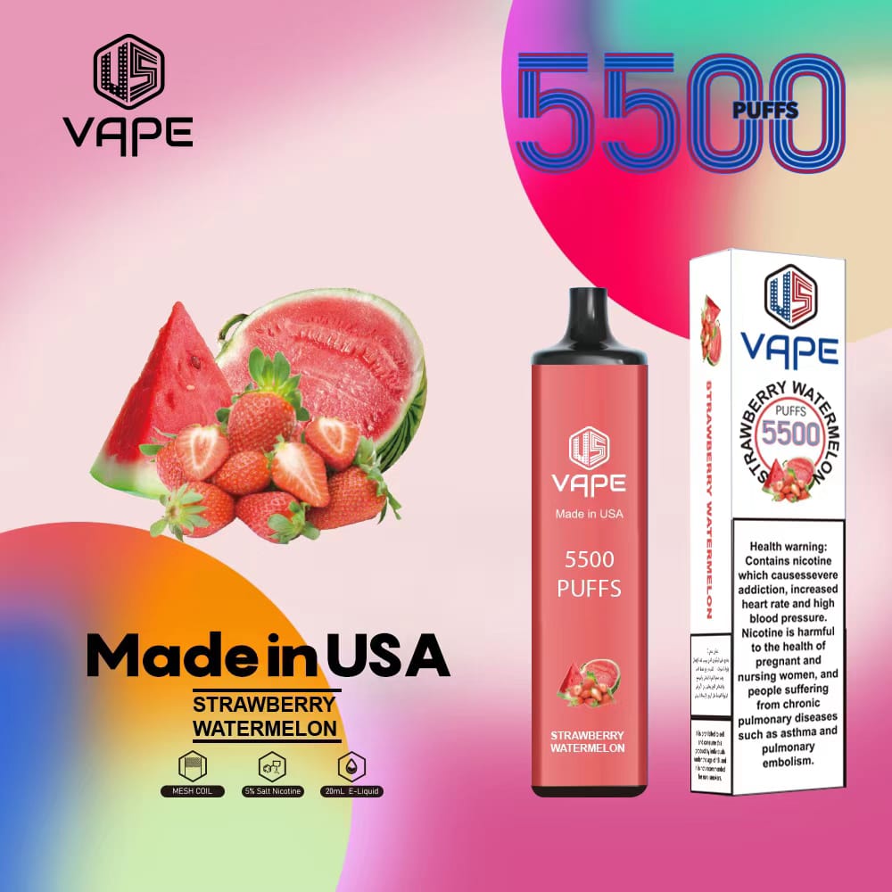 US Vape Strawberry Watermelon – 5500 puffs disposable vape with strawberry watermelon