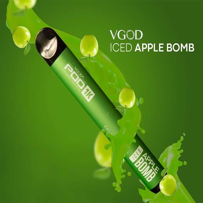 VGOD Pod 1K Iced Apple Bomb – disposable vape with iced apple bomb flavor