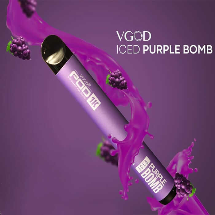 VGOD Pod 1K Iced Purple Bomb – disposable vape with iced purple bomb flavor