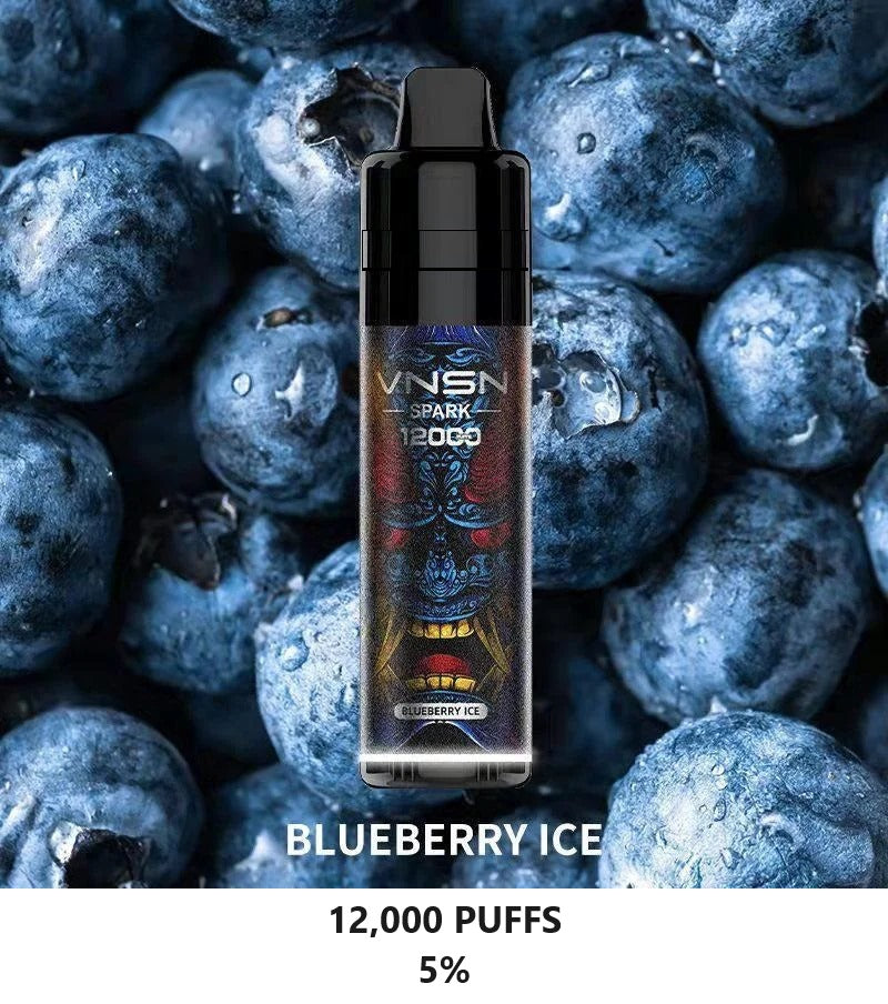 VNSN Spark Blueberry Ice disposable vape 12000 puffs with blueberry ice flavor 5% nicotine