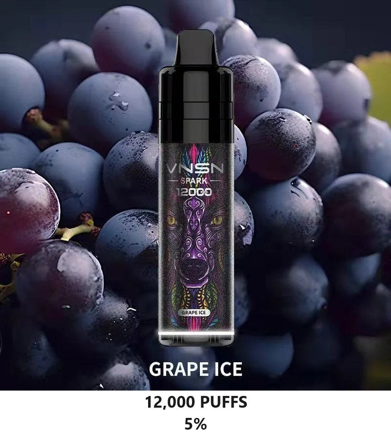 VNSN Spark Grape Ice disposable vape 12000 puffs with grape ice flavor 5% nicotine