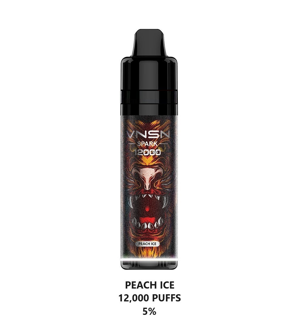 VNSN Spark Peach Ice disposable vape 12000 puffs with peach ice flavor 5% nicotine