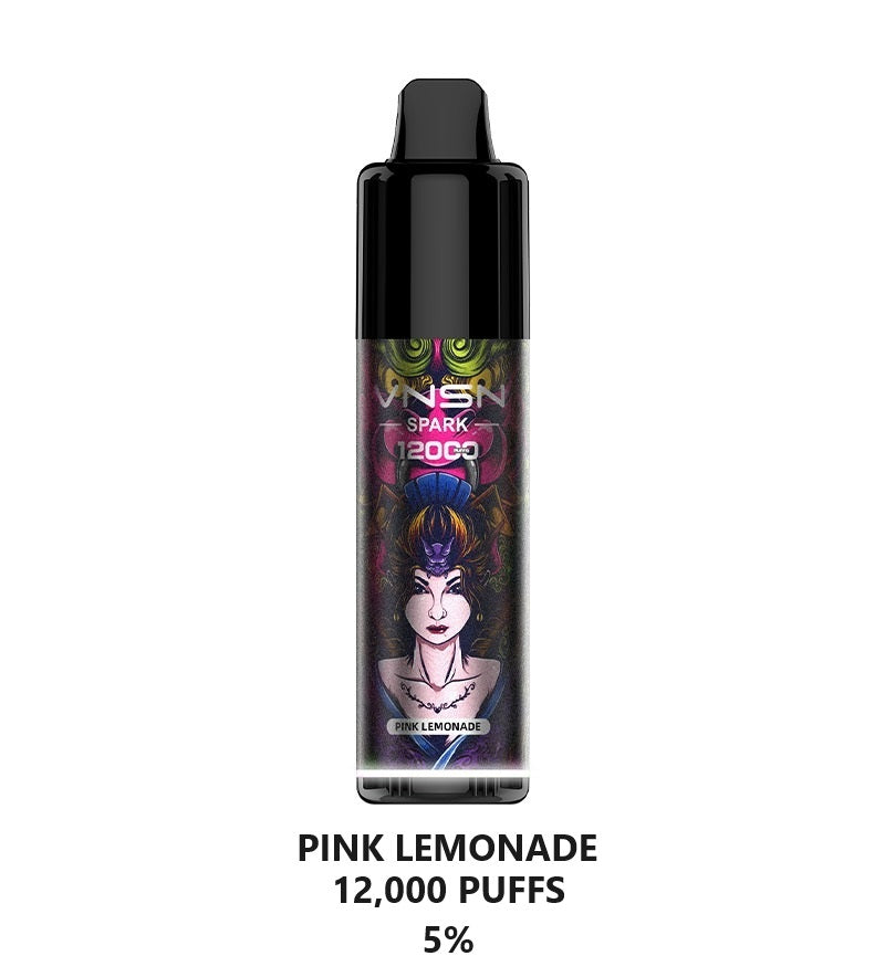 VNSN Spark Pink Lemonade disposable vape 12000 puffs with pink lemonade flavor 5% nicotine