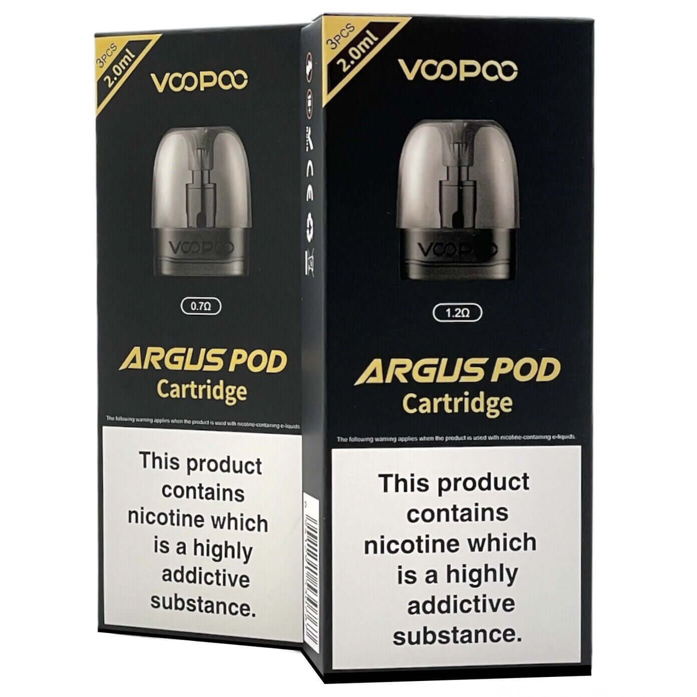 VOOPOO Argus pod cartridge 2ml side-fill with 0.7Ω/1.2Ω built-in coil box