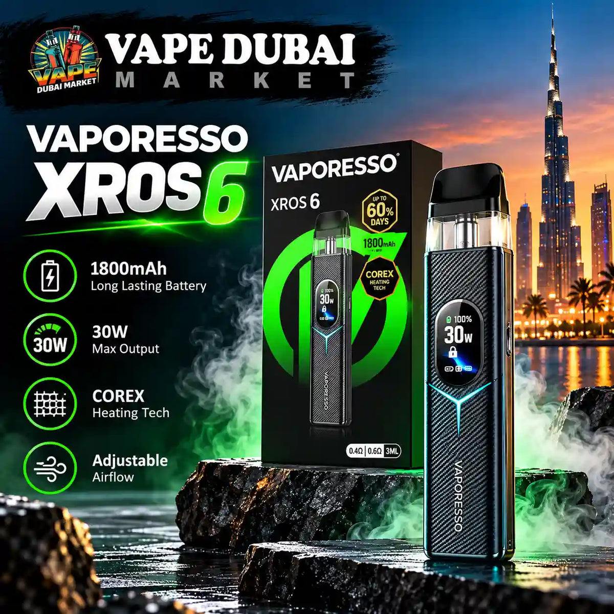 Vaporesso 30W XROS 6 Pod 3ml in Dubai