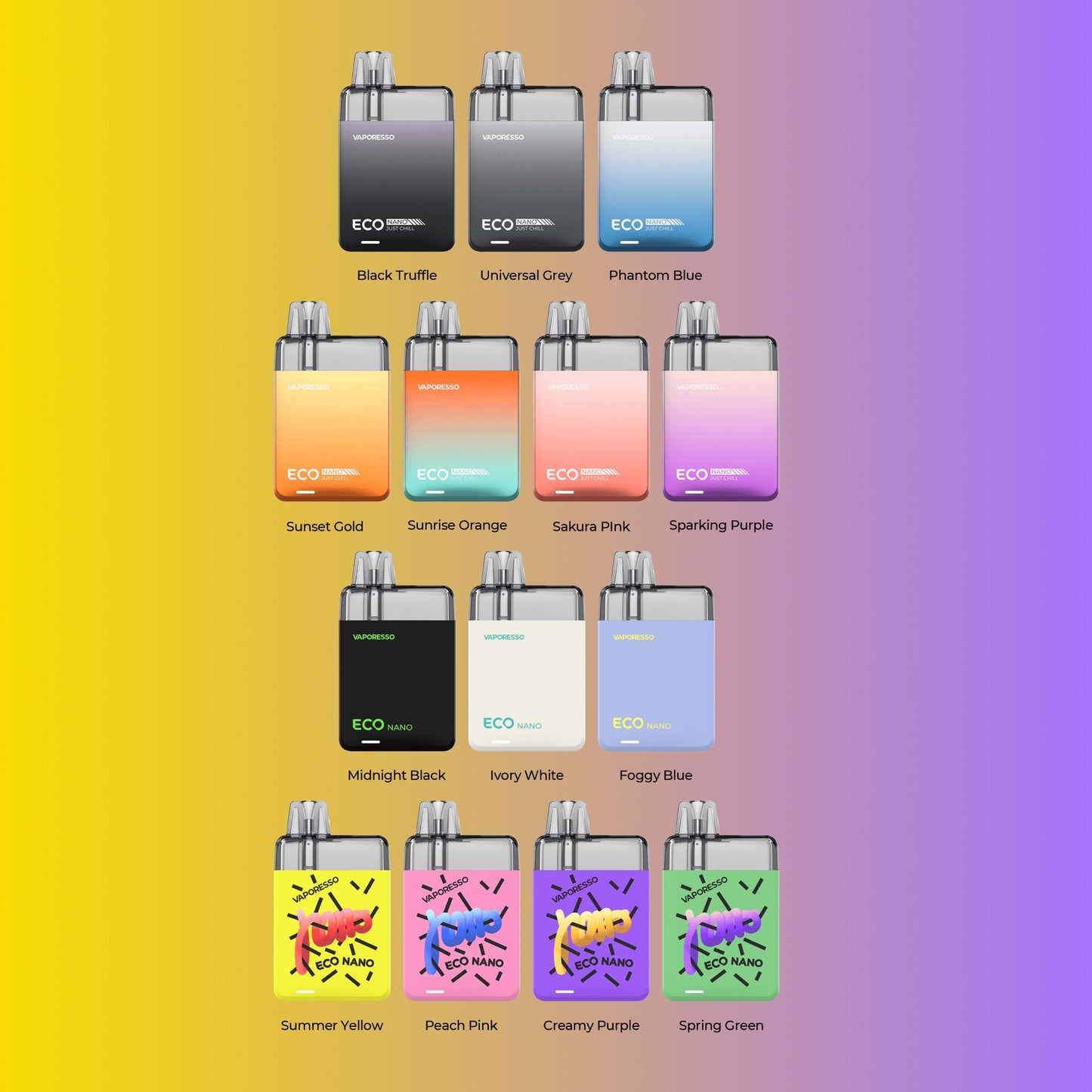 Vaporesso Eco Nano refillable pod vape 13000 puffs 6ml 1000mAh All Flavours