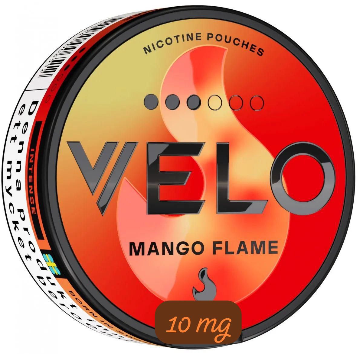 Velo nicotine pouches Mango Flame flavor 10mg can