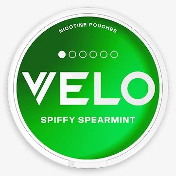 Velo nicotine pouches Spiffy Spearmint flavor can