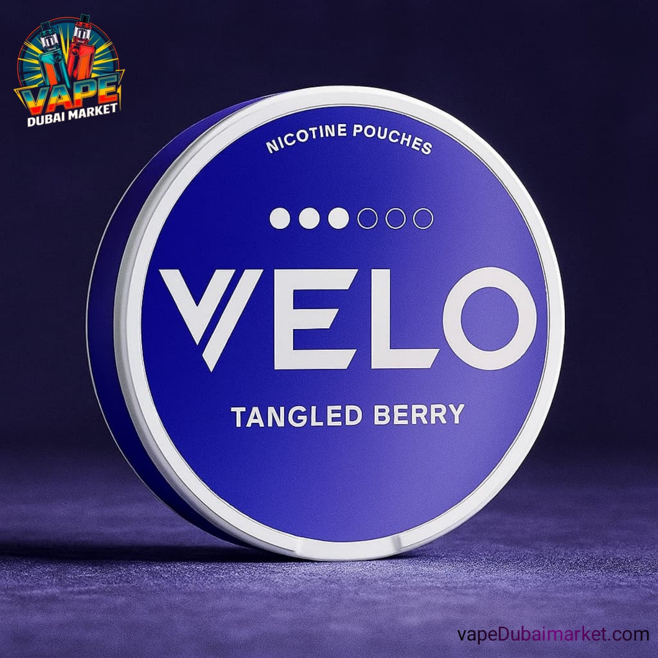 Velo nicotine pouches Tangled Berry flavor can