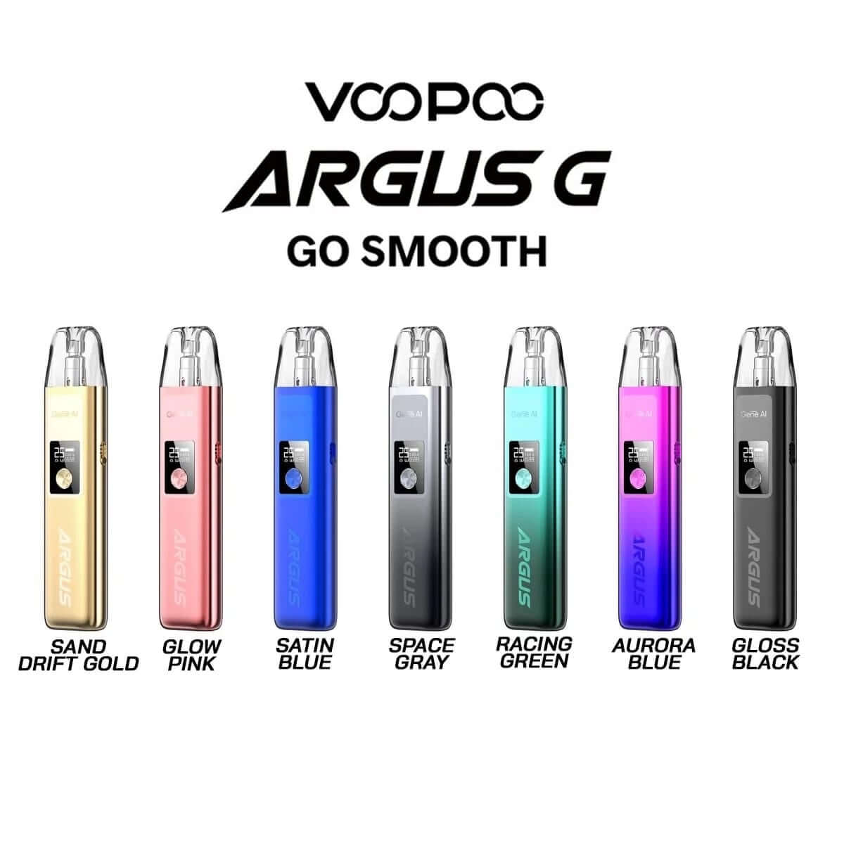 Voopoo Argus G Go Pod kit all color options lineup