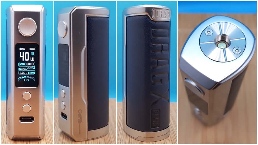 Voopoo Drag X Plus Professional mod close-up from multiple angles