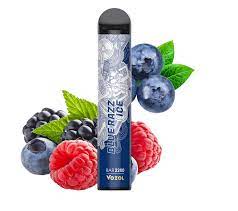 Vozol Blue Razz Ice vape with blueberries, raspberries, and blackberries