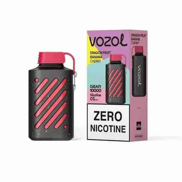 Vozol Gear 10000 Puffs Dragon Fruit Banana Cherry disposable vape zero nicotine and box