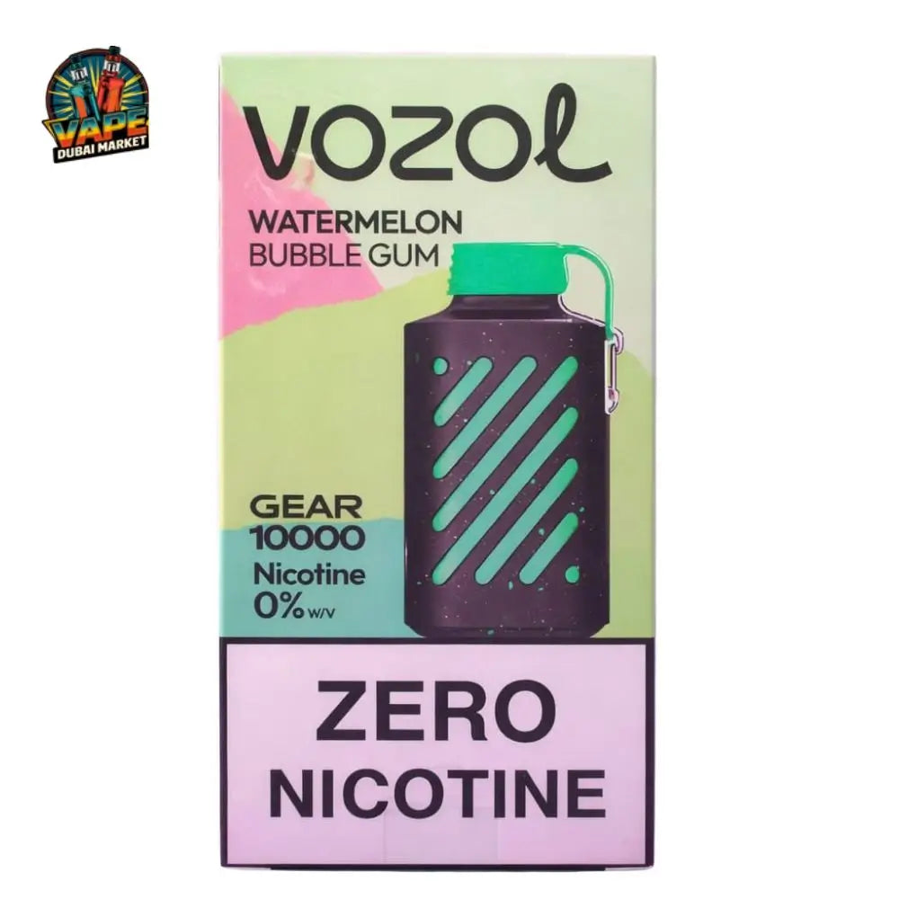 Vozol Gear 10000 Puffs Watermelon Bubble Gum disposable vape zero nicotine with box