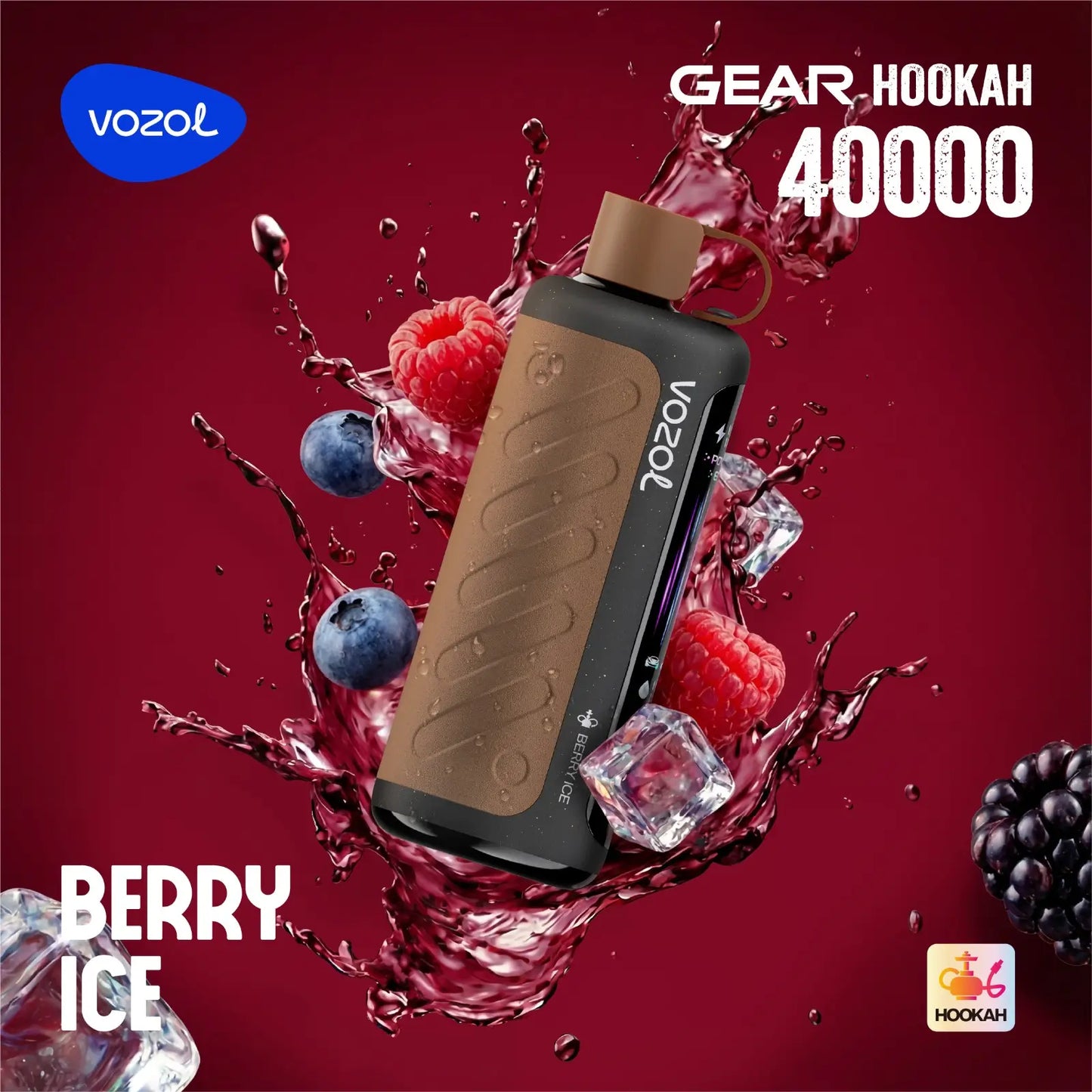 Vozol Gear Hookah Berry Ice 40000 puffs disposable vape with mixed berries and ice