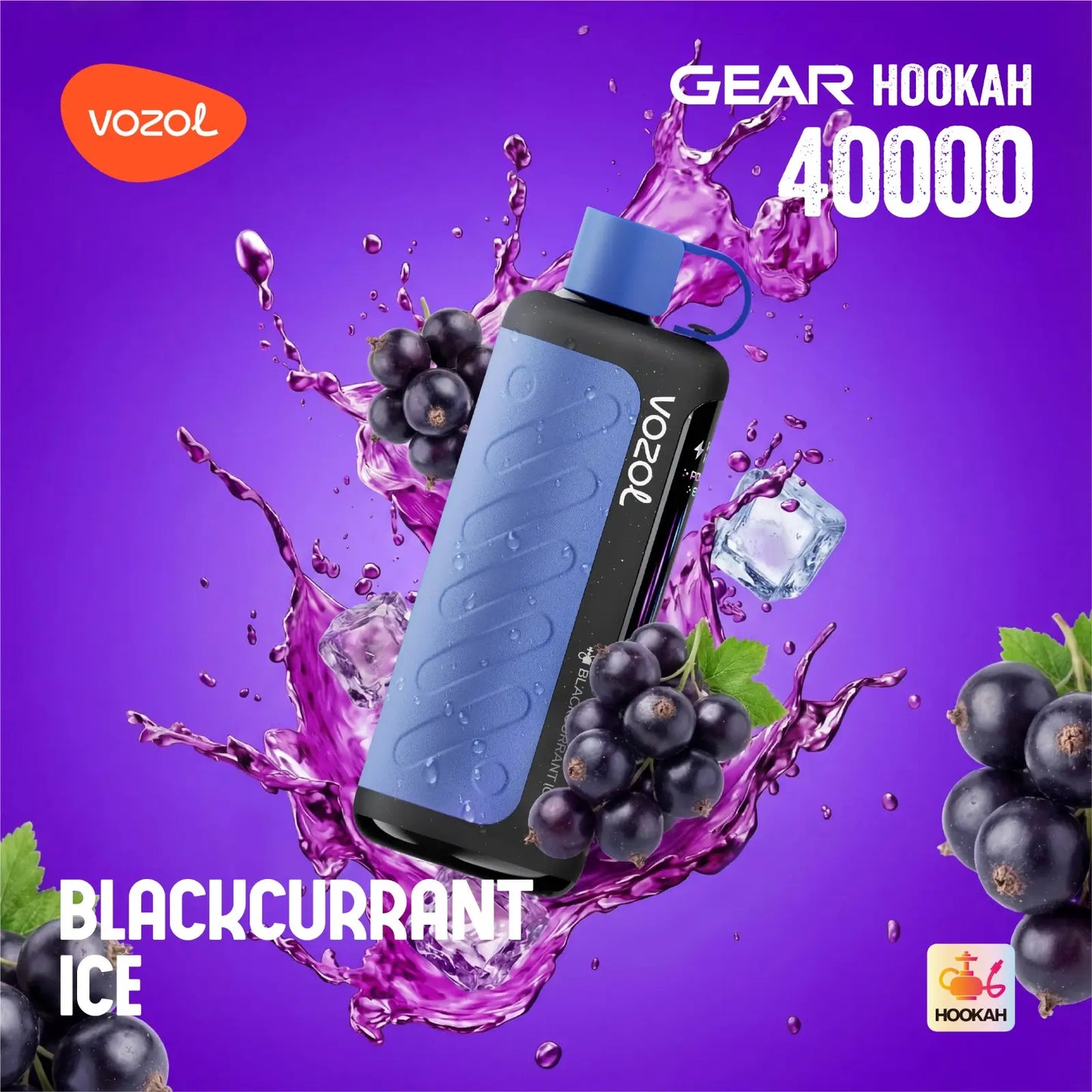Vozol Gear Hookah Blackcurrant Ice 40000 puffs disposable vape with blackcurrant and ice