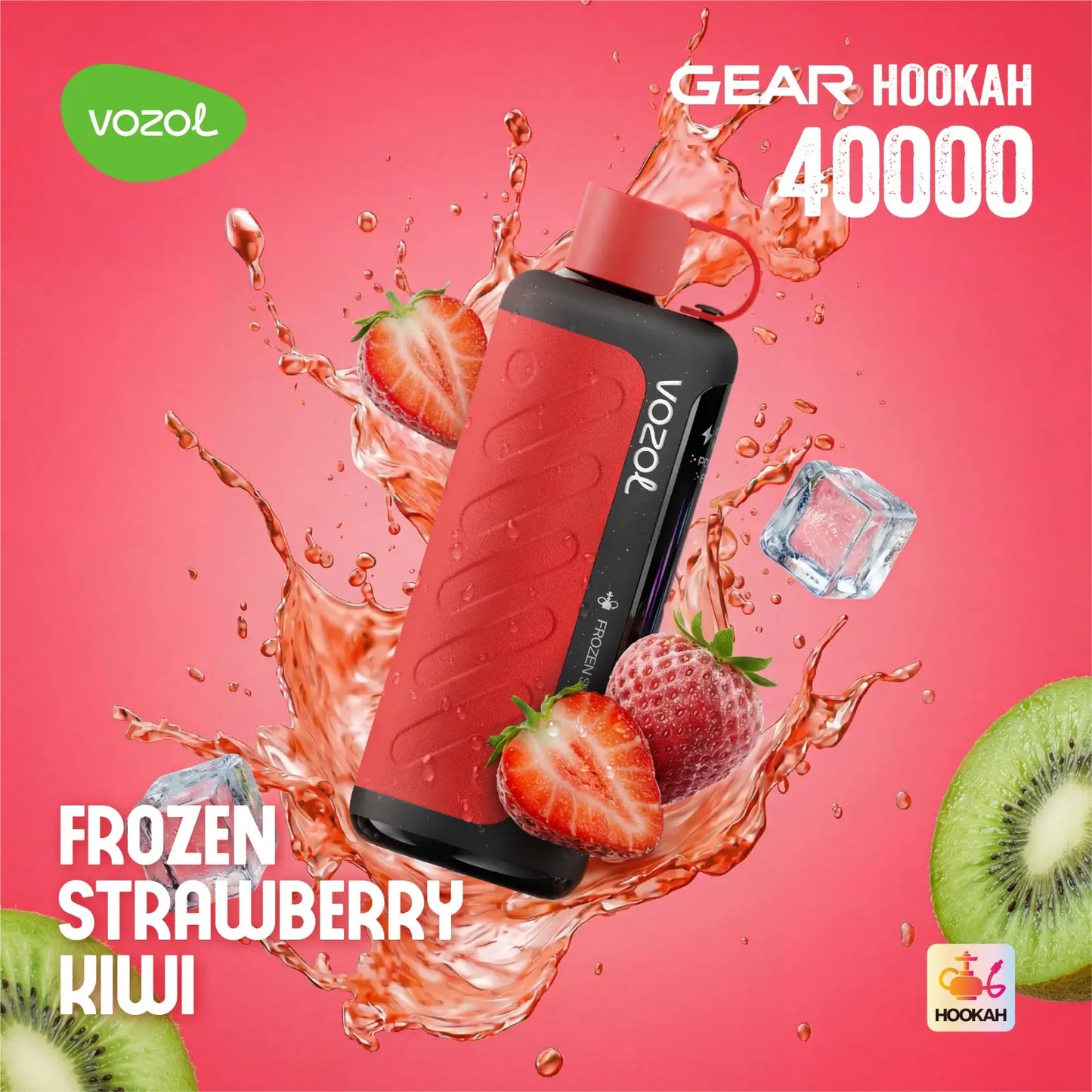 Vozol Gear Hookah Frozen Strawberry KIWI 40000 puffs disposable vape with mint