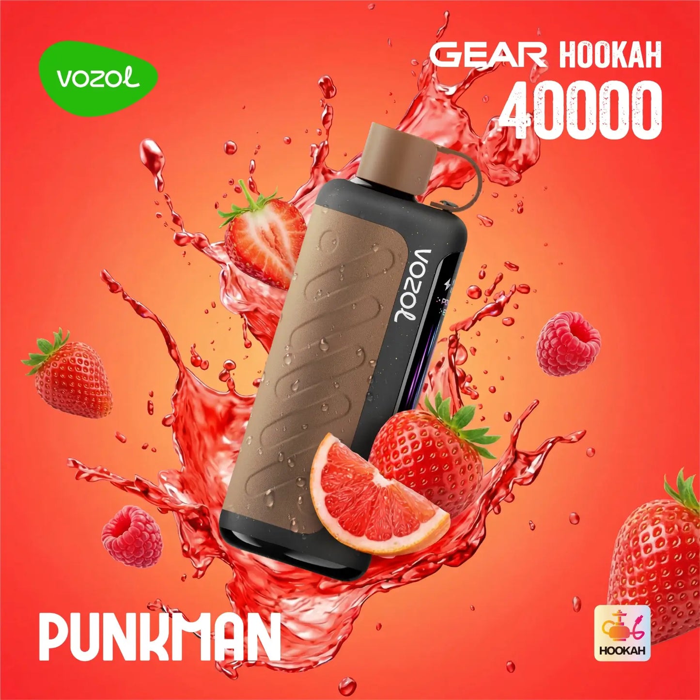 Vozol Gear Hookah Punkman 40000 puffs disposable vape with strawberry flavours
