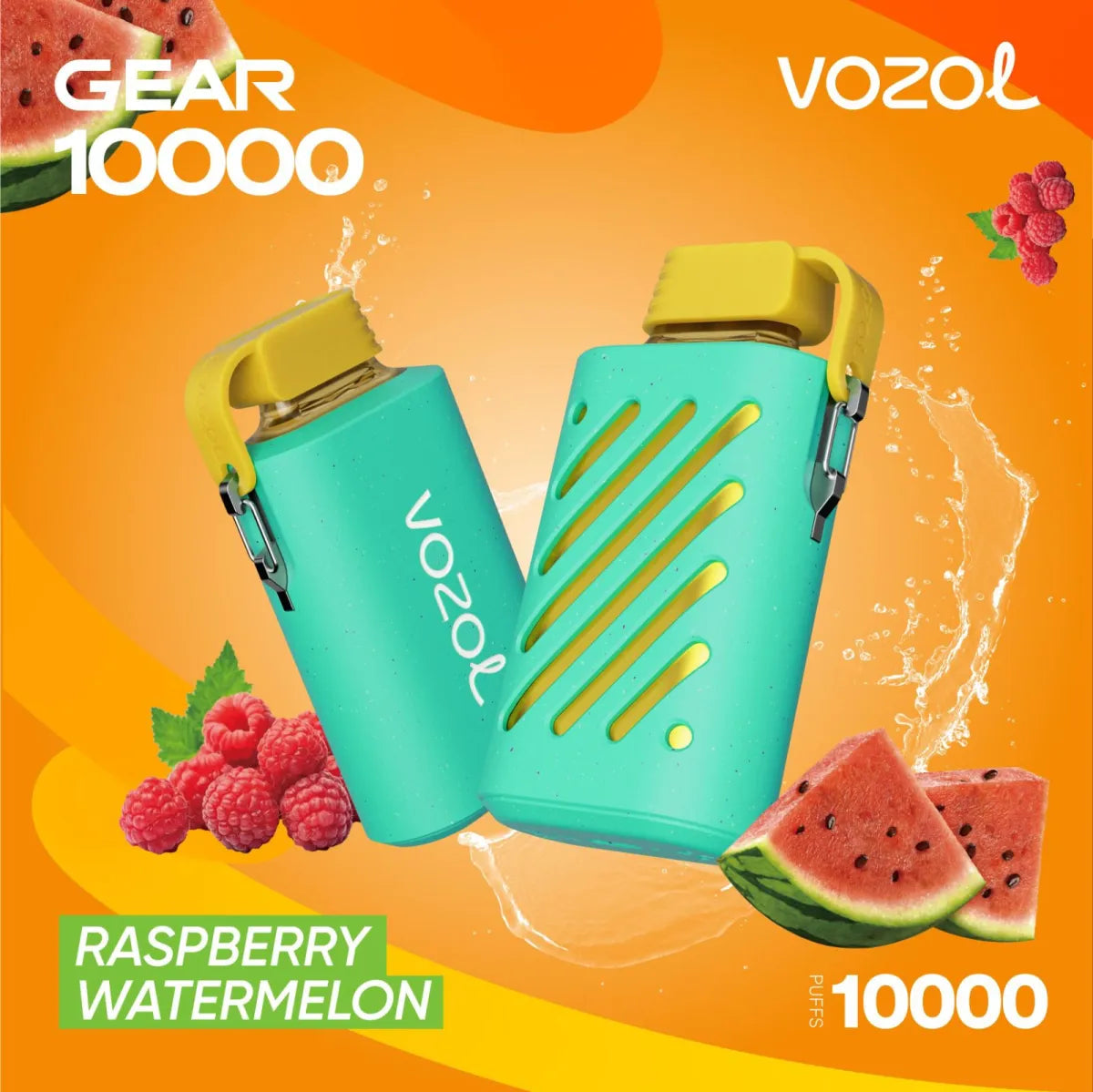 Vozol Gear Raspberry Watermelon 10000 puffs disposable vape with fruity flavor UAE