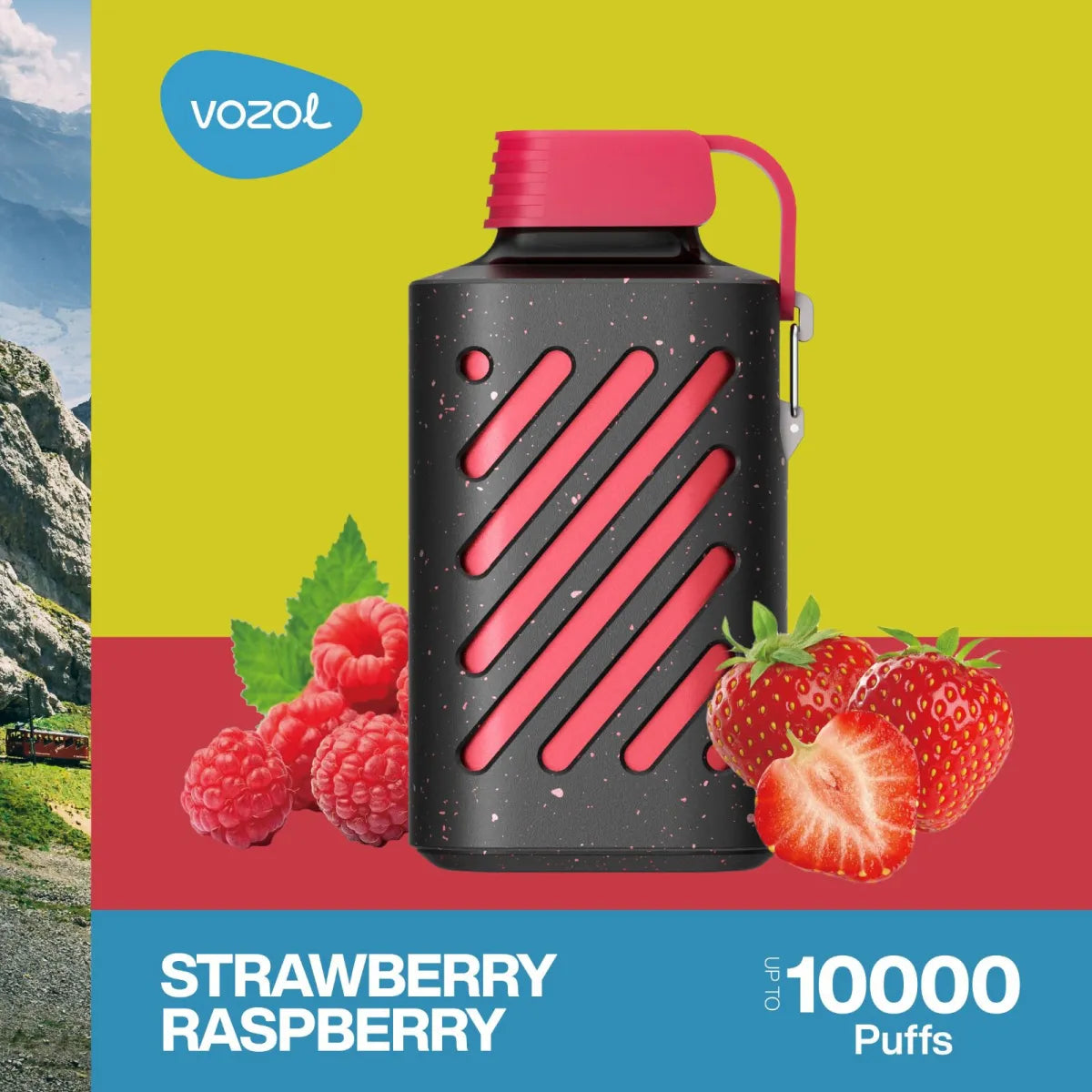 Vozol Gear Strawberry Raspberry 10000 puffs disposable vape with berry flavor UAE