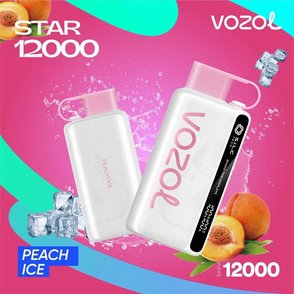 Vozol Star 12000 Peach Ice – disposable vape with peach ice flavor