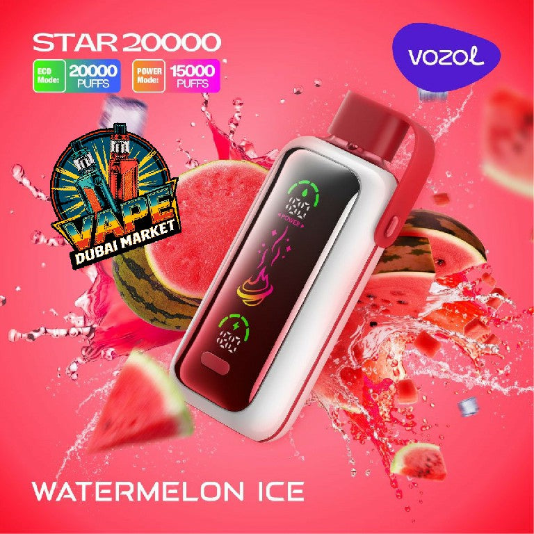 Vozol Star 20000 Puffs Watermelon Ice Disposable Vape Dubai – Refreshing Cool Flavor