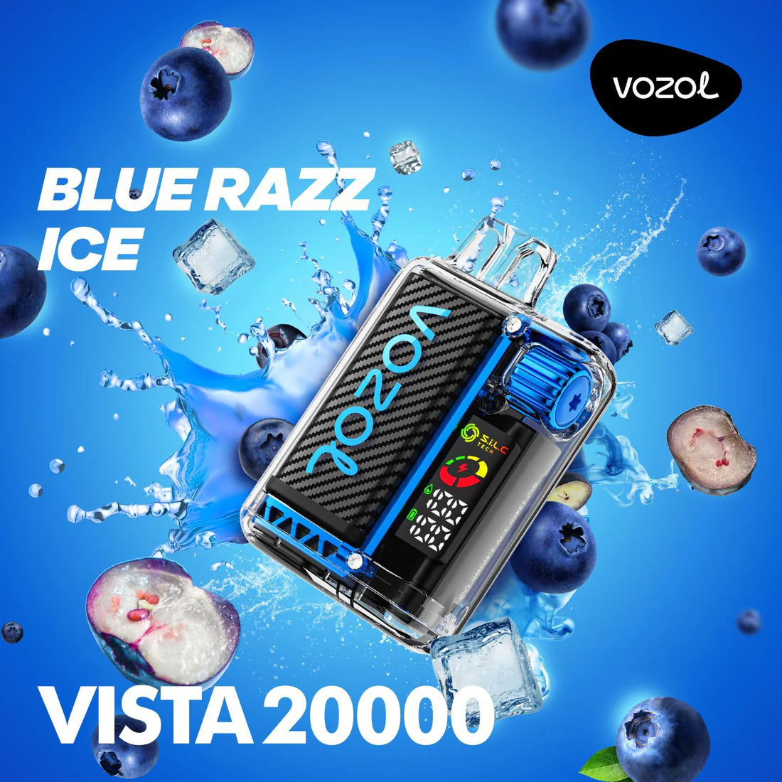 Vozol Vista 20000 Blue Razz Ice – disposable vape with blue razz ice flavor