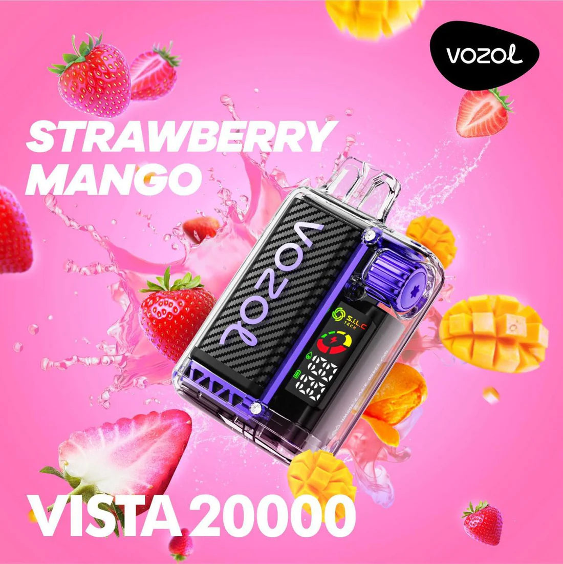 Vozol Vista 20000 Strawberry Mango – disposable vape with strawberry mango flavor
