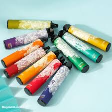 Vozol assorted vape pens in various flavors on blue background