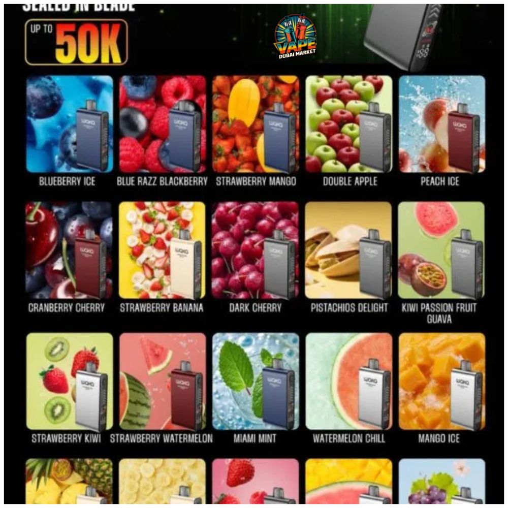 Waka Blade 50000 Puffs Disposable Vape Flavour Chart